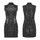 PUNK RAVE Women's Punk Mesh Ring Cutout Sleeveless Short Dress