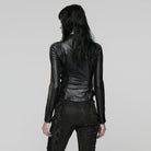 PUNK RAVE Women's Punk Mesh Splice Buckle Strap Top