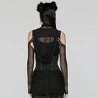 PUNK RAVE Women's  Punk Mesh Splice Buckle Underbust Corset