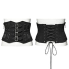 PUNK RAVE Women's  Punk Mesh Splice Buckle Underbust Corset