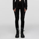 PUNK RAVE Women's Punk Mesh Splice Eyelet Pants