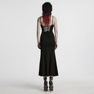 PUNK RAVE Women's Punk Mesh Splice Fishtailed Honeymoon Slip Dress