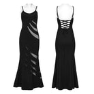 PUNK RAVE Women's Punk Mesh Splice Fishtailed Honeymoon Slip Dress