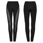 PUNK RAVE Women's Punk Mesh Splice Leggings