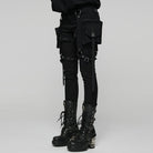 PUNK RAVE Women's Punk Mesh Splice Pants with Detachable Leg Bags
