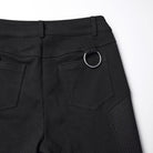 PUNK RAVE Women's Punk Mesh Splice Pants with Detachable Leg Bags