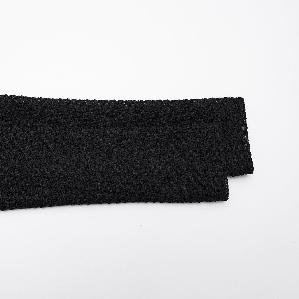 PUNK RAVE Women's Punk Mesh Splice Ruched Off-shoulder Dress