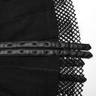 PUNK RAVE Women's Punk Mesh Splice Straps Pleated Skirt
