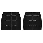 PUNK RAVE Women's Punk Mesh Splice Zipper Skirt Black