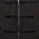 PUNK RAVE Women's Punk Mesh Splice Zipper Skirt Coffee