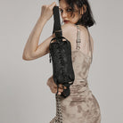 PUNK RAVE Women's Punk Military Style Rivets Shoulder Bag
