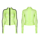 PUNK RAVE Women's Punk Nailed Sheer Mesh Top
