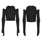 PUNK RAVE Women's Punk Off Shoulder Lace-up Crop Top