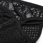 PUNK RAVE Women's Punk Plunging Lace Splice Tank Top