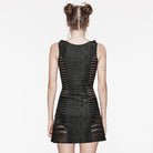 PUNK RAVE Women's Punk Plunging Mesh Splice Dress
