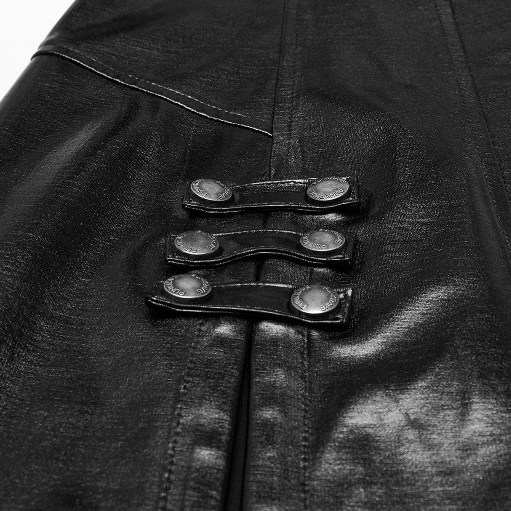 PUNK RAVE Women's Punk Plunging Split Lace-up Dress