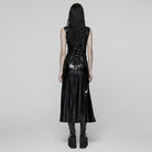 PUNK RAVE Women's Punk Plunging Split Lace-up Dress