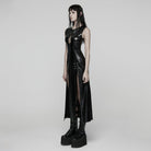 PUNK RAVE Women's Punk Plunging Split Lace-up Dress