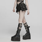 PUNK RAVE Naisten Punk-Shortsit Taskullisilla Napeilla