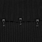 PUNK RAVE Women's Punk Raven Skull Embellished Off Shoulder Ribbed Sweater