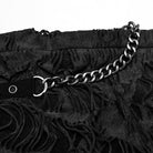 PUNK RAVE Women‘s Punk Ripped Eyelet Chain Leggings