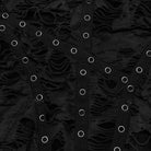 PUNK RAVE Women's Punk Ripped Eyelet Irregular Slip Dress Black