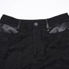 PUNK RAVE Women's Punk Ripped Mesh Lace-up Shorts