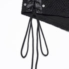 PUNK RAVE Women's Punk Ripped Mesh Lace-up Shorts