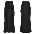 PUNK RAVE Women's Punk Ripped Mesh Splice Fishtail Skirt