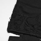 PUNK RAVE Women's Punk Ripped Rivet Straps Shorts