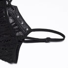 PUNK RAVE Women's Punk Ripped Sheer Bustier