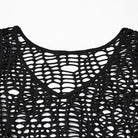 PUNK RAVE Women's Punk Ripped Sheer Mesh T-shirt