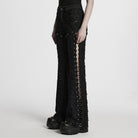 PUNK RAVE Women's Punk Ripped Split Detachable Pants