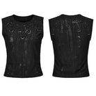 PUNK RAVE Women's Punk Ripped Strap Splice Tank Top