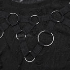 PUNK RAVE Women's Punk Ripped Strap Splice Tank Top