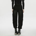 PUNK RAVE Women's Punk Ripped Unedged Decadent Denim Pants