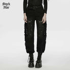 PUNK RAVE Women's Punk Ripped Unedged Decadent Denim Pants