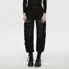PUNK RAVE Women's Punk Ripped Unedged Decadent Denim Pants
