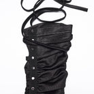 PUNK RAVE Women's Punk Rivet Ruched Strap Gloves