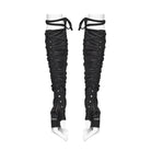 PUNK RAVE Women's Punk Rivet Ruched Strap Gloves