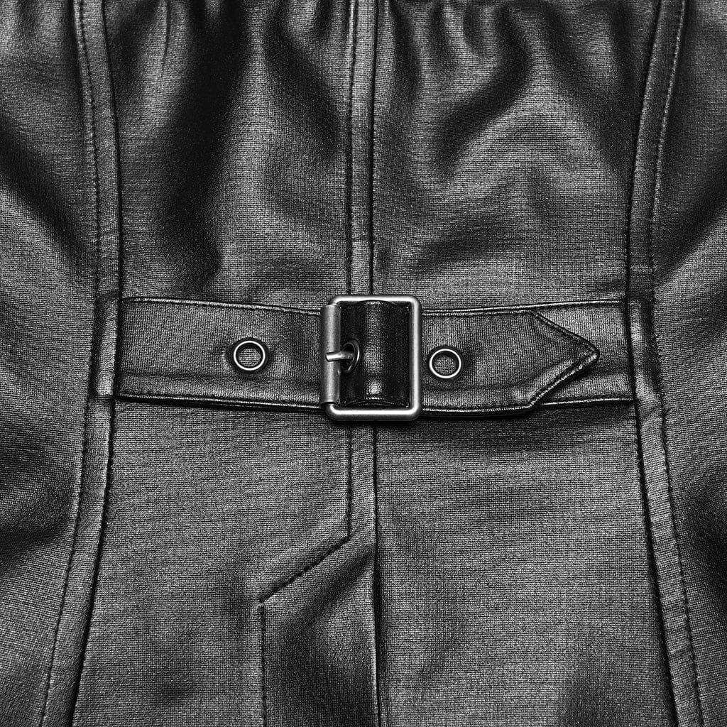 PUNK RAVE Women's Punk Rivet Straps Halterneck Vest