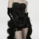 PUNK RAVE Women's Punk Rivets Chained Doll Black