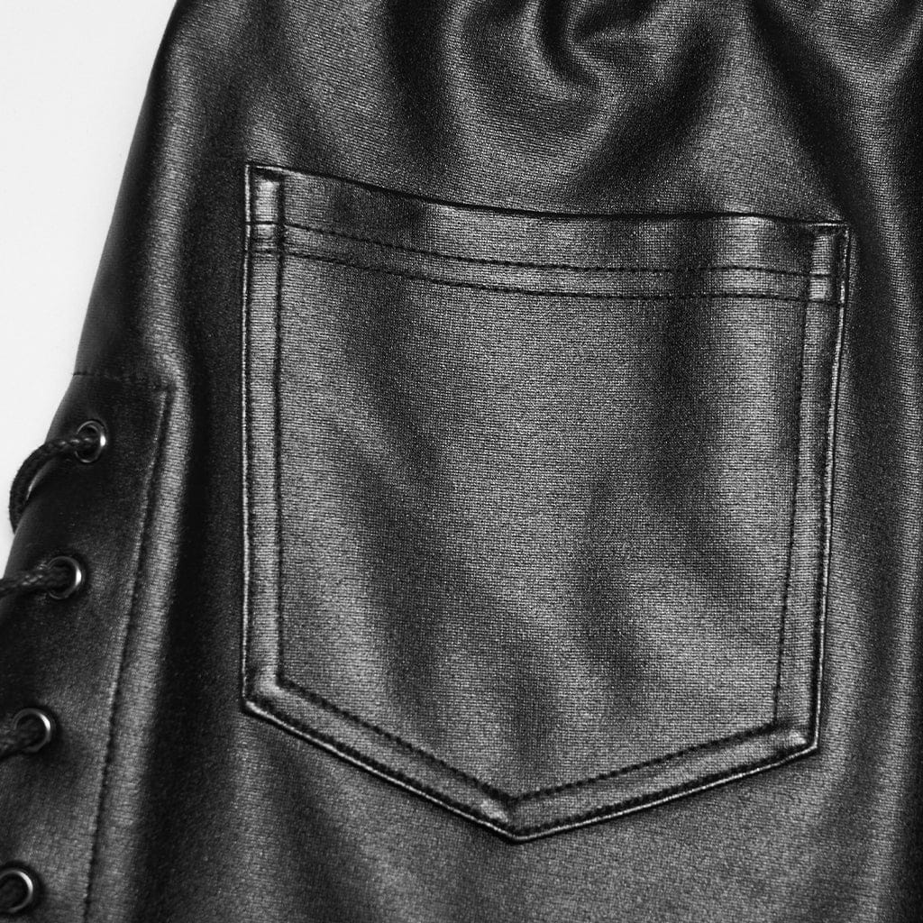 PUNK RAVE Women's Punk Rivets Drawstring Leggings