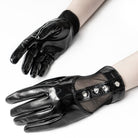 PUNK RAVE Women's Punk Rivets Faux Leather Gloves