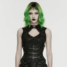 PUNK RAVE Women's Punk Rivets Handcuffs Chain Underbust Corset