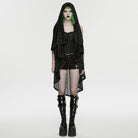 PUNK RAVE Women's Punk Rivets Irregular Cloak