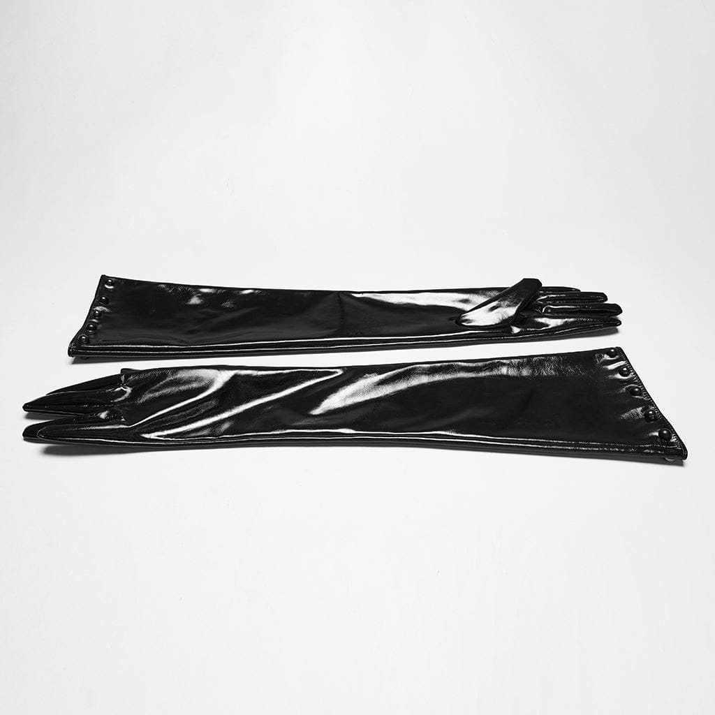 PUNK RAVE Women's Punk Rivets Long Gloves