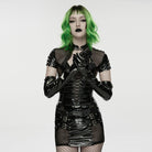 PUNK RAVE Women's Punk Rivets Long Gloves