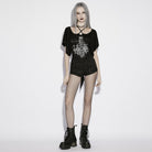 PUNK RAVE Women's Punk Rivets Multi-zippered Shorts