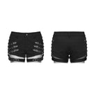 PUNK RAVE Women's Punk Rivets Shorts with Detachable Leg Harnesses